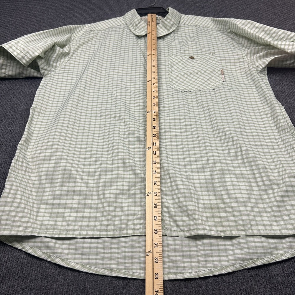 Ducks Unlimited Drake Waterfowl Shirt Large SS Button Down Green White Check - Picture 13 of 15